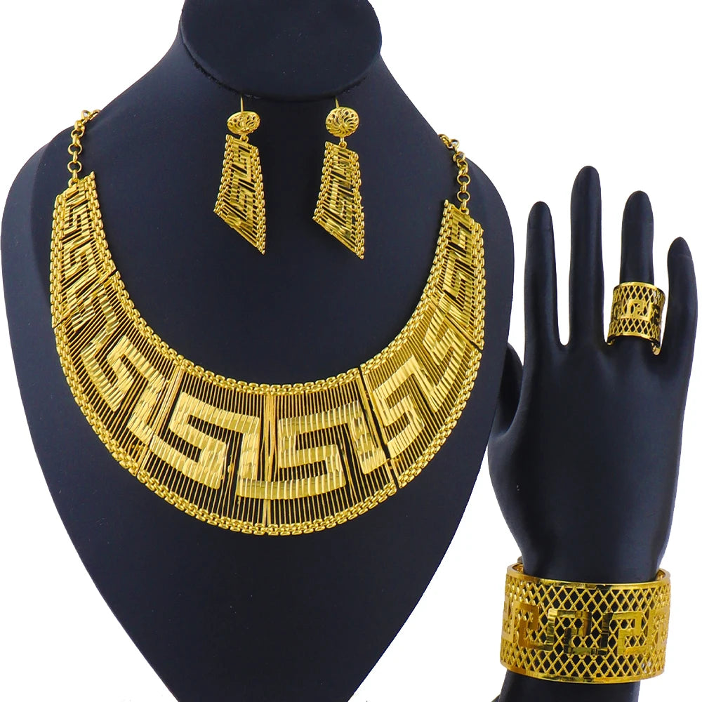 Fashion Woman Luxury 18K Gold Plated Jewelry Set