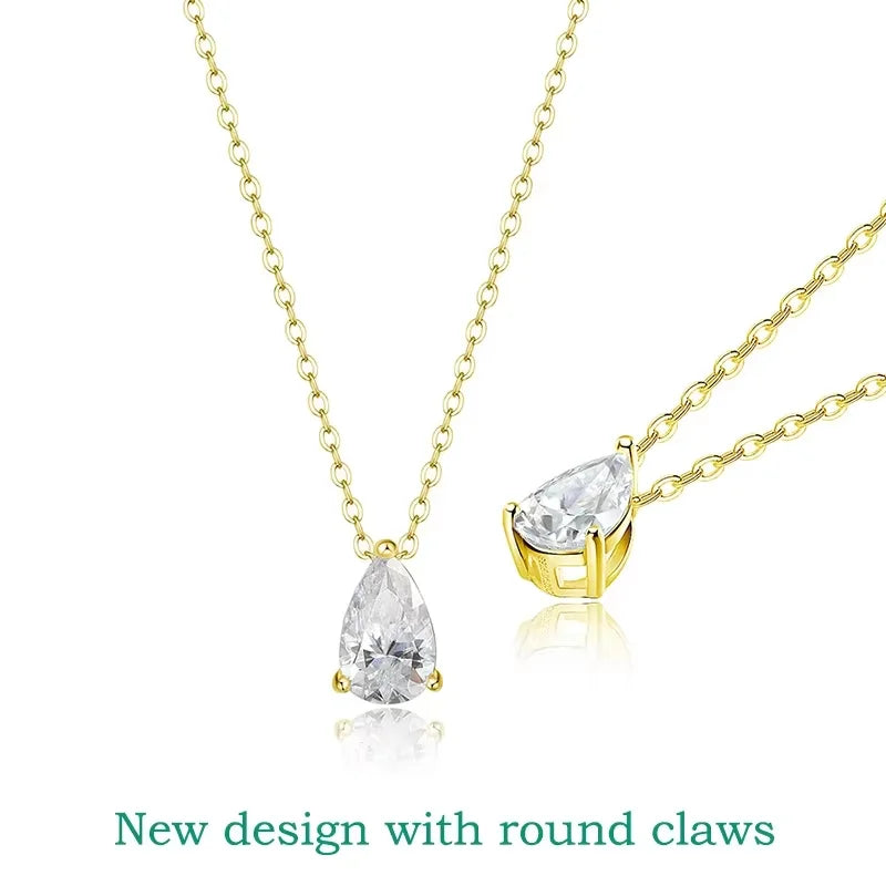 Smyoue Certified 1CT 2CT Pear Cut D VVS1 Moissanite - new gold color / 5CT, new gold color / 4CT, new gold color / 3CT, new gold color / 2CT, new gold color / 1CT