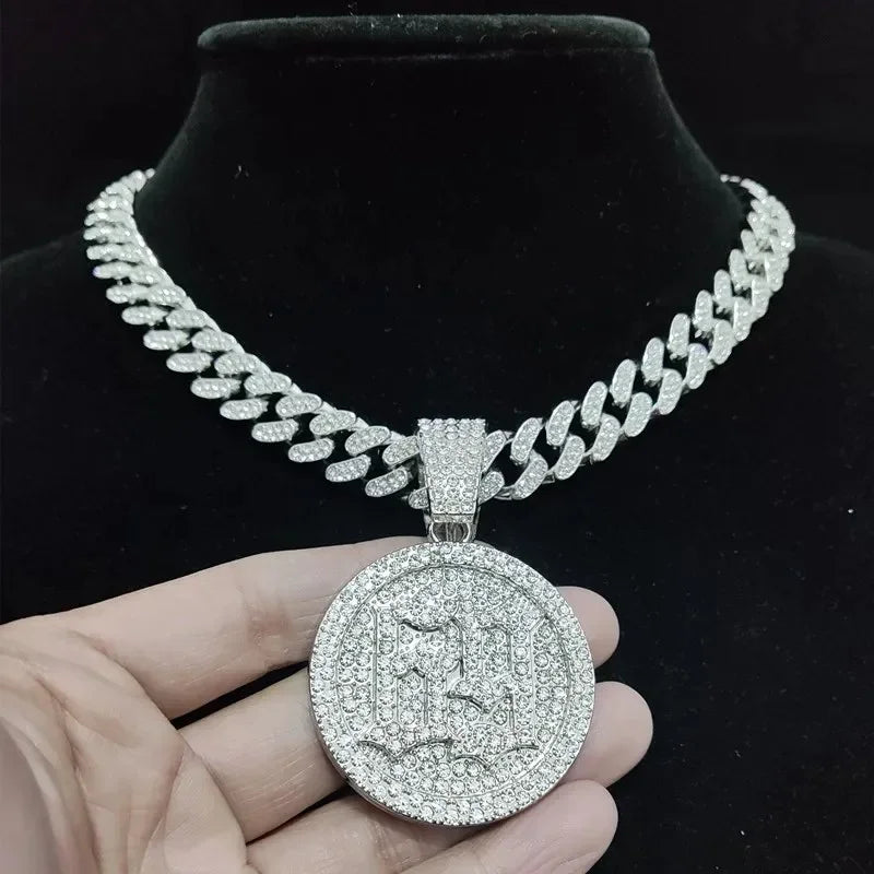 Men Women Hip Hop Number 69 Pendant Necklace Cryst
