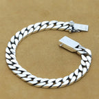 100% S925 Sterling Silver Bracelet 8MM Punk S925