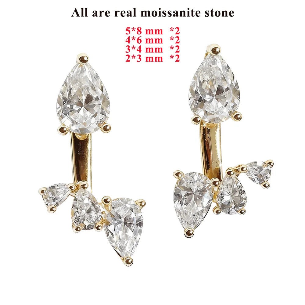 Tfglbu Water Drop D Moissanite Earrings for Women