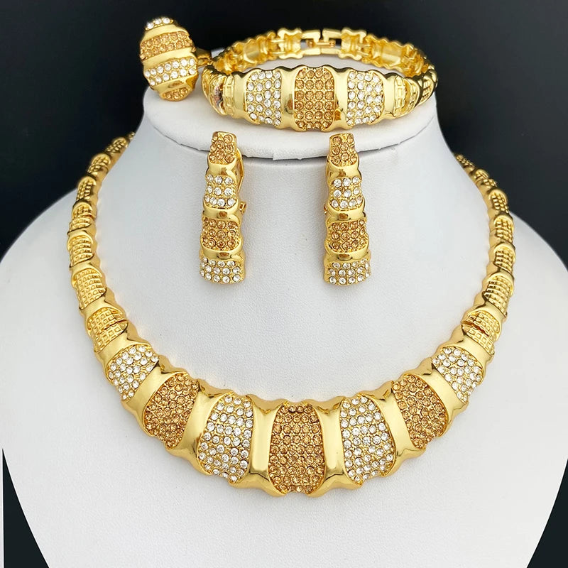 Dubai Jewelry Set For Women 18K Gold Plated Luxury.