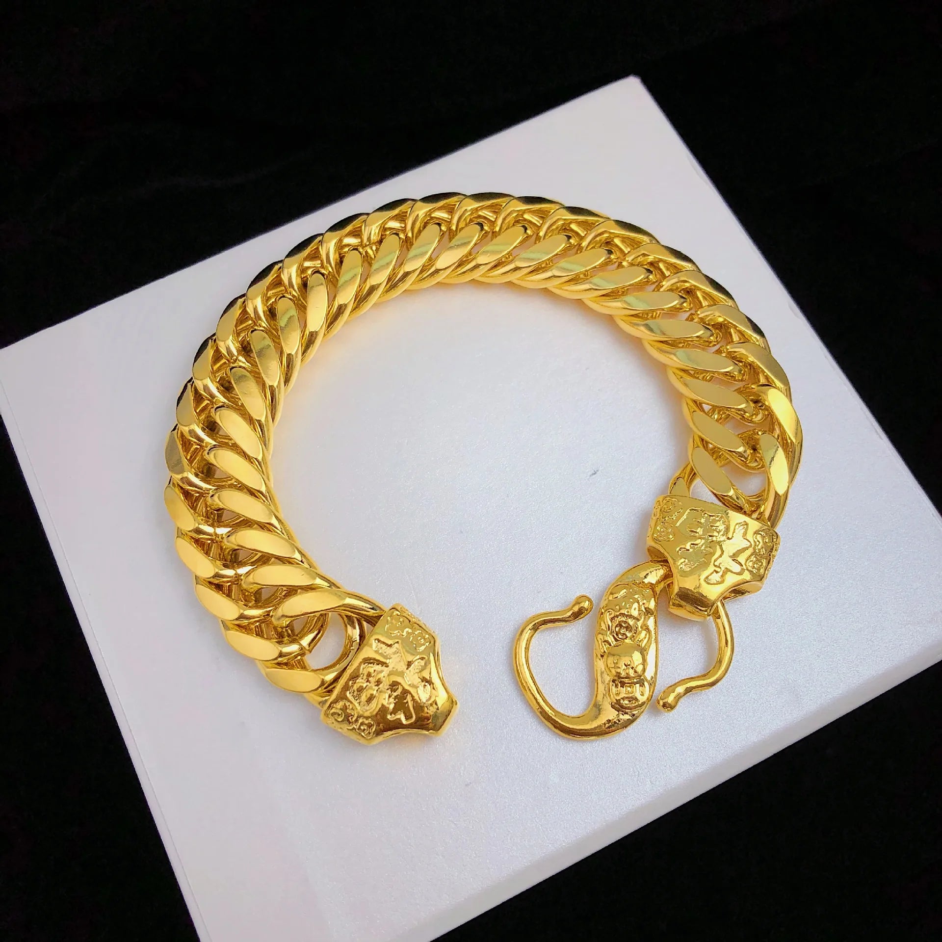 Natural 18 K Gold Color Twists Bracelet for Women