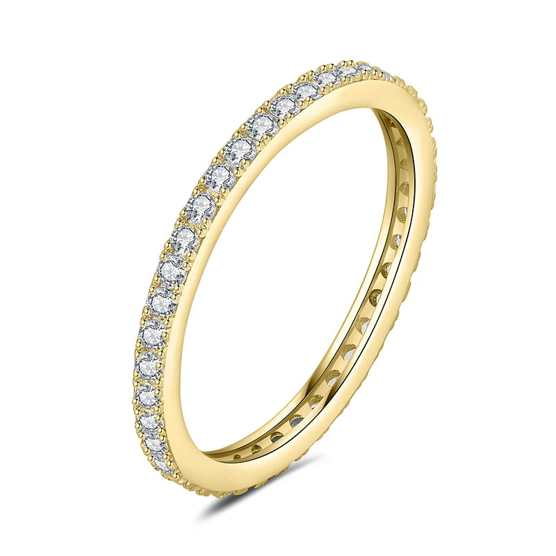 JewelryPalace Moissanite D Color Eternity Total 0.6ct - Yellow Gold Plated / 5, Yellow Gold Plated / 6, Yellow Gold Plated / 7, Yellow Gold Plated / 8, Yellow Gold Plated / 9