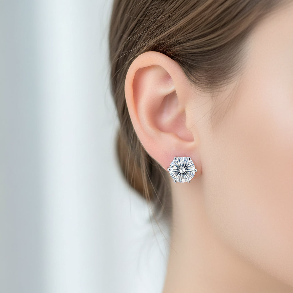 TY 0.3-2CT Moissanite Earrings 925 Sterling Silver