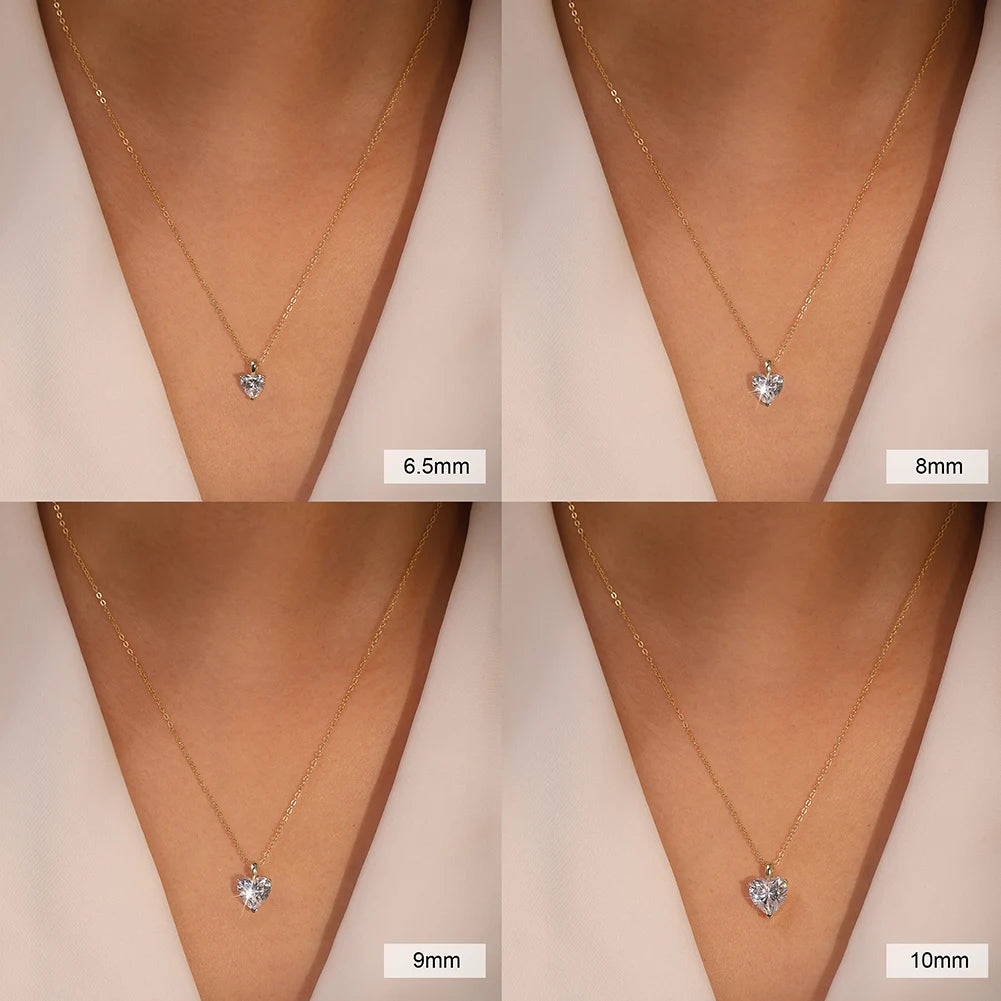 Rinntin Moissanite Diamond Heart Pendant 1-4CT