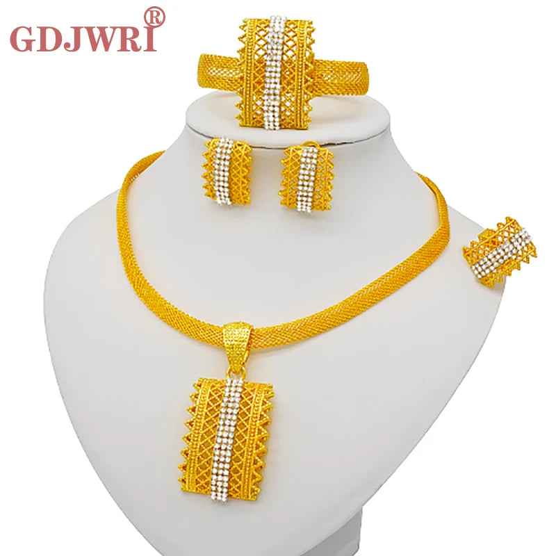 Dubai Women Gold Color Jewelry Sets African Wedding - BJ866-B1