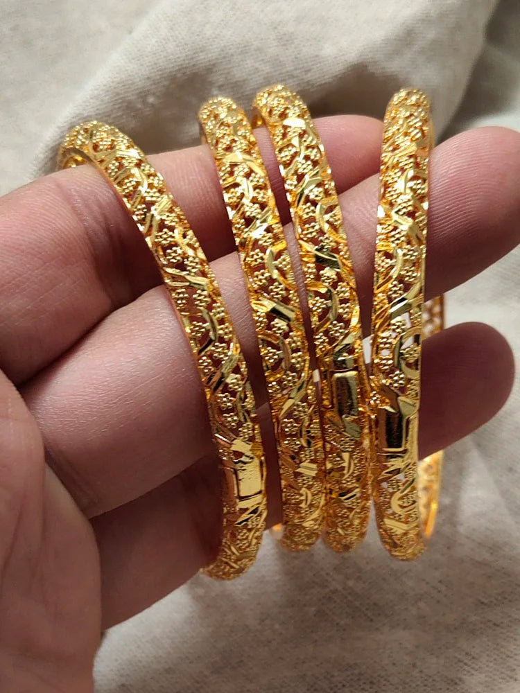 Bracelets Dubai Gold Color Bangles For Women Men Girls