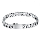 100% S925 Sterling Silver Bracelet 8MM Punk S925