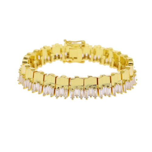 2026 Fashion Stacking Wrist Bracelet Paved Bling - B185 Gold Color / 16cm, B185 Gold Color / 17cm