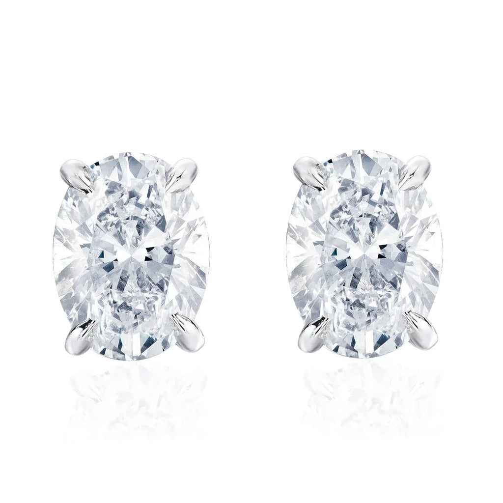 Dezo Total 4 Carats Oval Cut Moissanite Earring