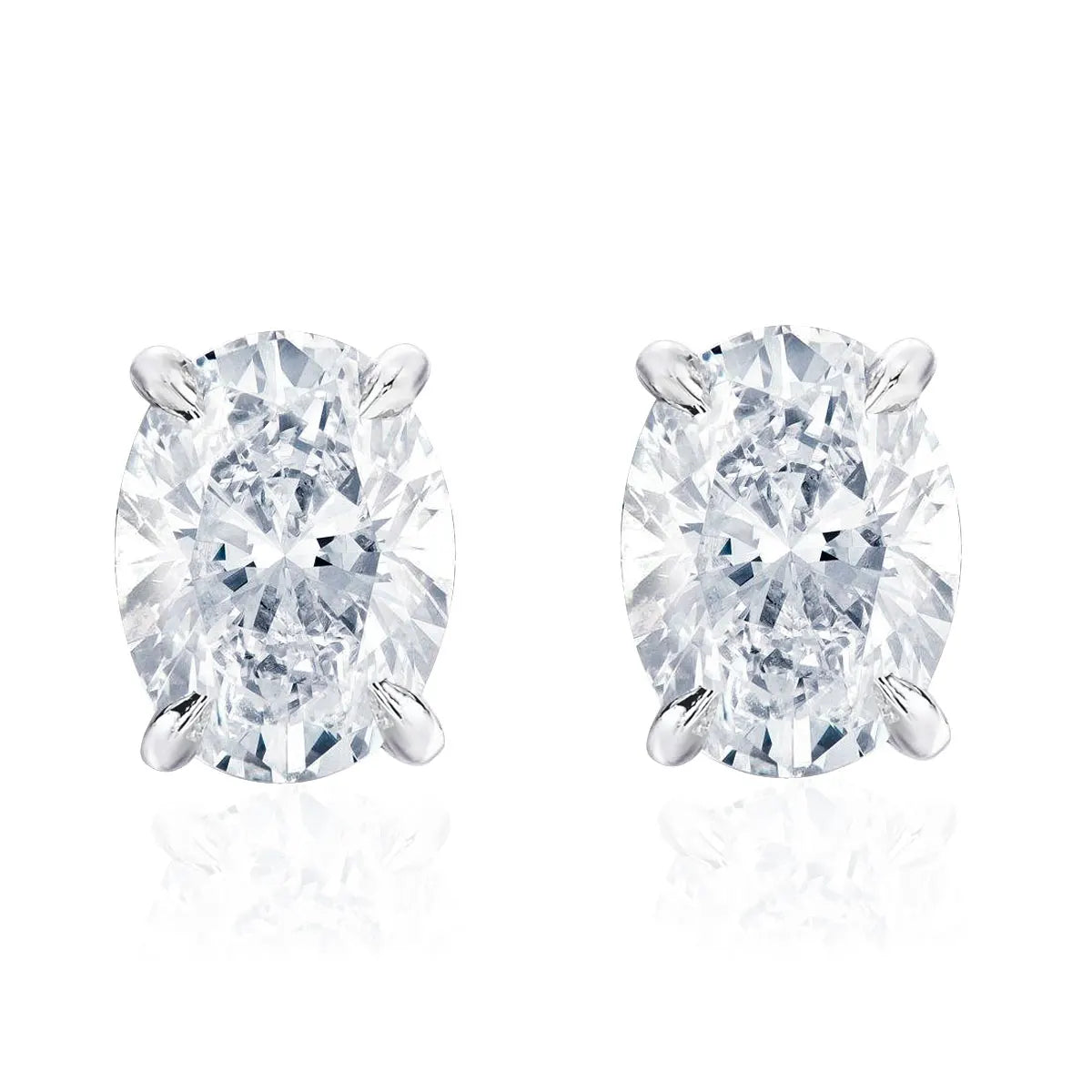 Dezo Total 4 Carats Oval Cut Moissanite Earring