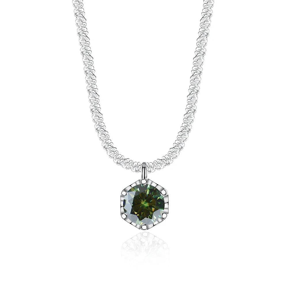 Luxury 1CT GRA Sparkling Moissanite Diamond White - Dark Green / 40 plus 5cm / 1ct silver|China Mainland