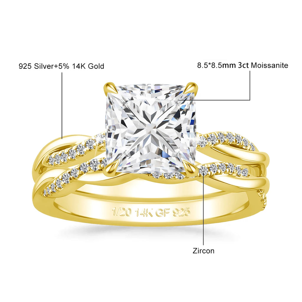 Sdoou Luxury 2pcs 14K Gold Filled Twisted Double