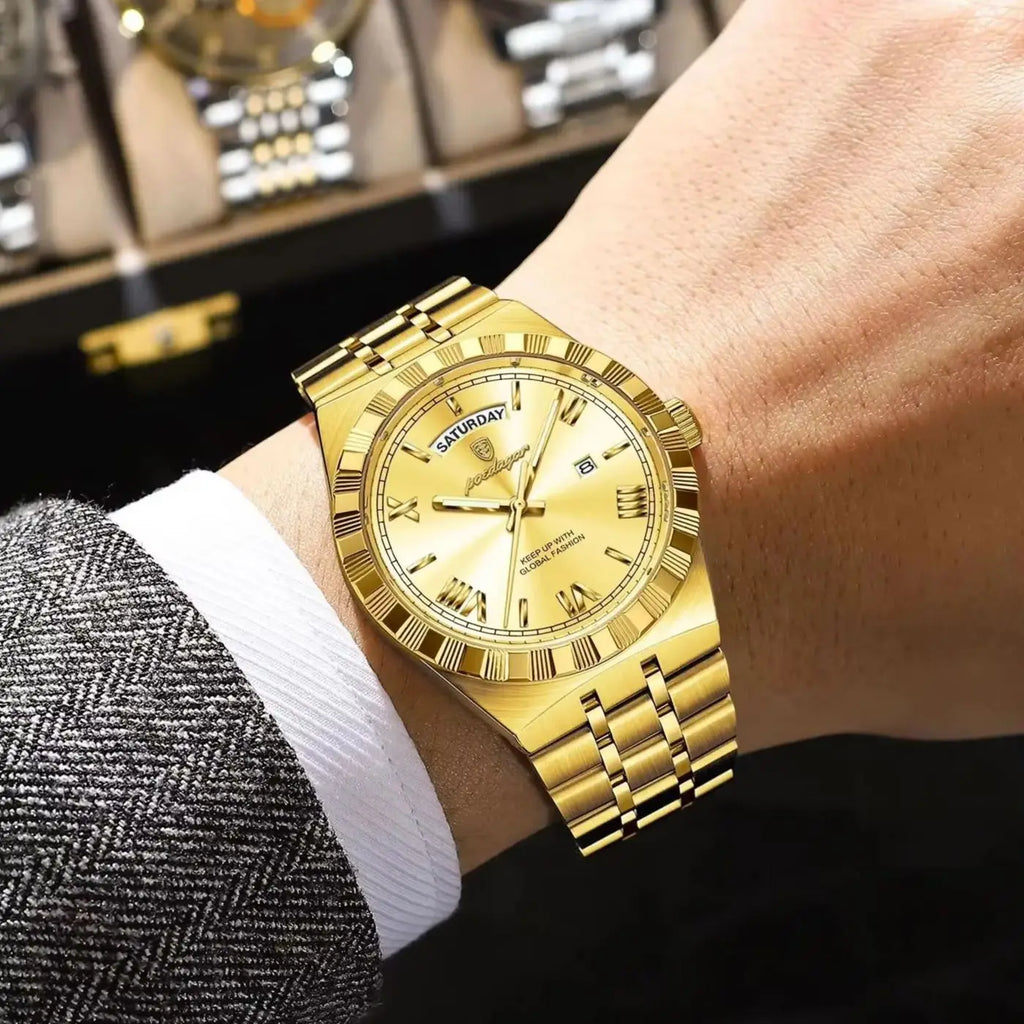 POEDAGAR Luxury Men's Waterproof Quartz Watch