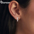 BAMOER Elegant Moissanite Stud Earrings