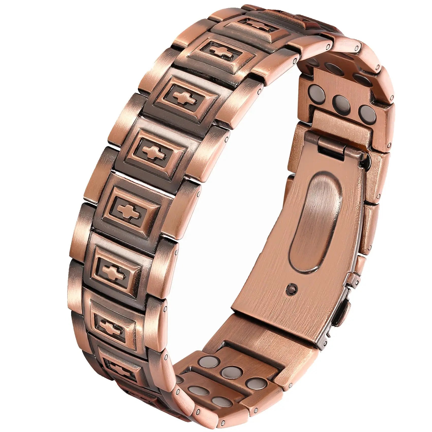 Premium Copper Bracelet for Men  Health with Grid - 3-Magnetic ten-plate / United States