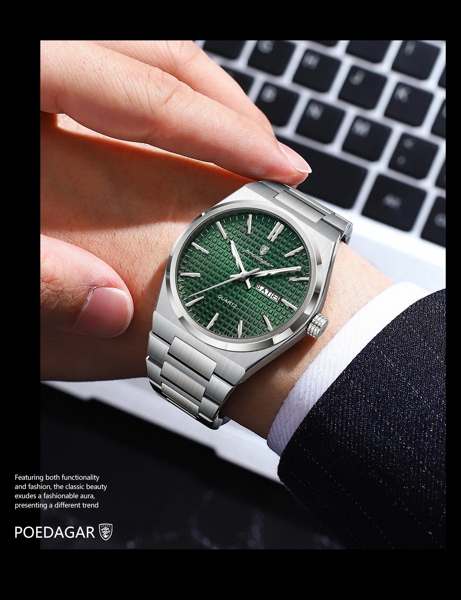 Poedagar Top Original Quartz Men Clock Waterproof