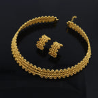 Vergoldetes handgestricktes Schmuckset für Damen
