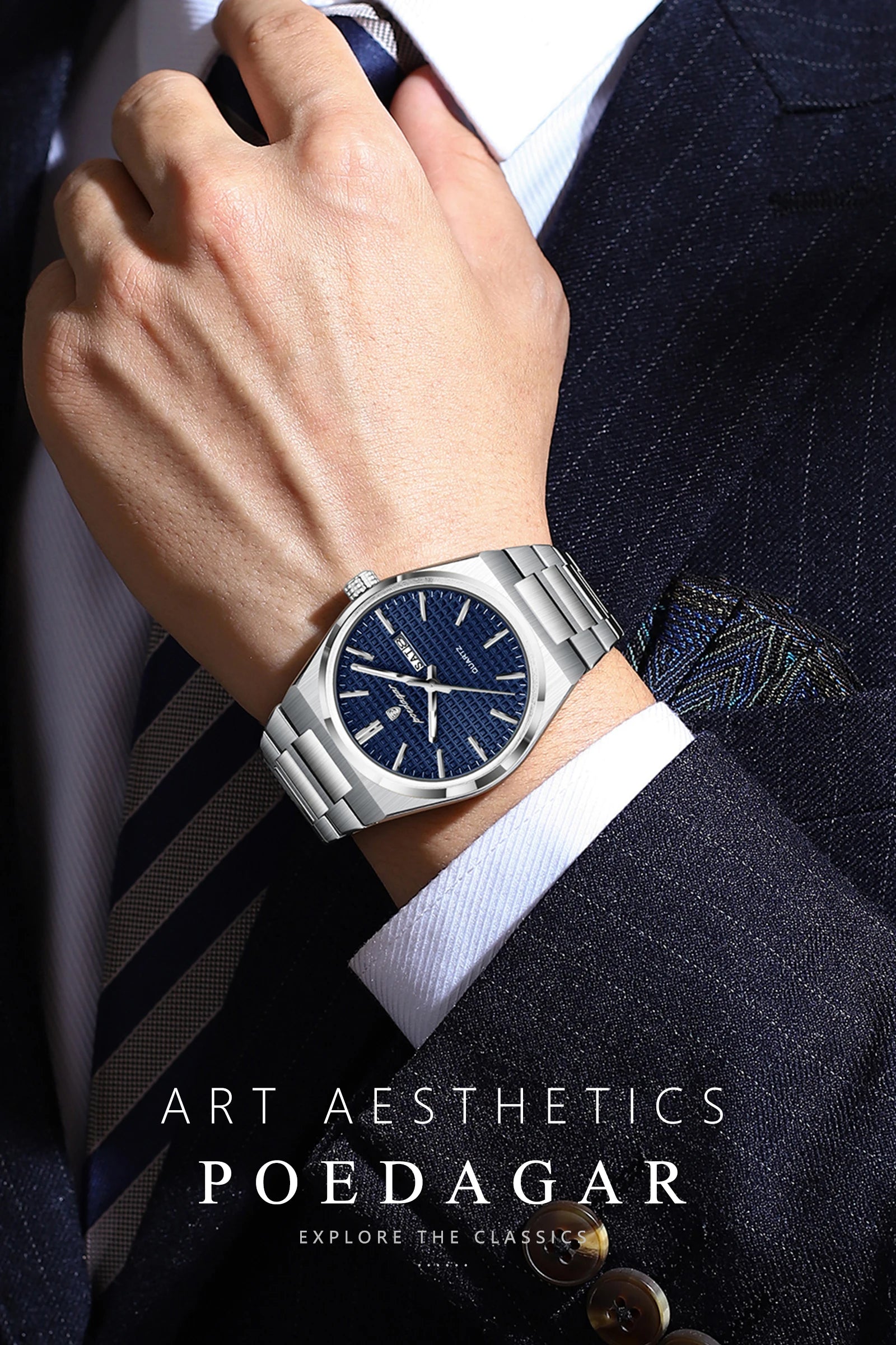 Poedagar Original Luxury Men Clock Waterproof