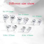 Smyoue 0.5CT 1CT Pear Cut Certified Moissanite Stud