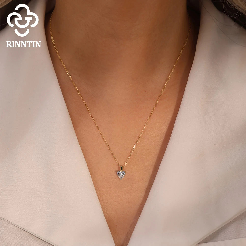 Rinntin Moissanite Diamond Heart Pendant 1-4CT