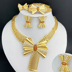 Italien 18 Karat vergoldetes Damenschmuckset Klassisch