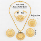 4-teiliges Geometrie-Schmuckset runder Anhänger