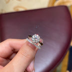 Lnngy 8mm 2ct runder Moissanit-Ring gesetzt mit