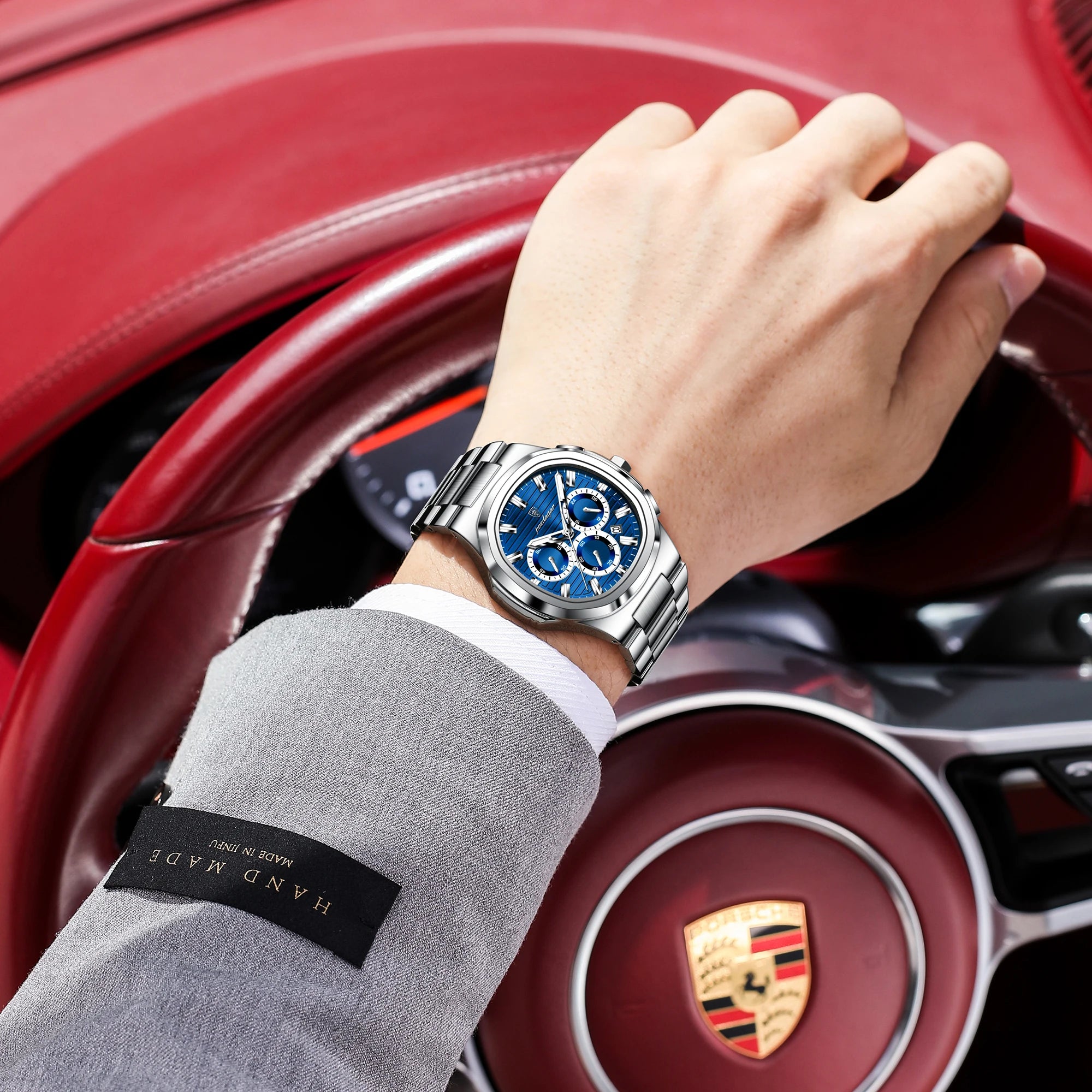 Poedagar Business Male Clock Date Chronograph