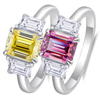 Bague en moissanite taille émeraude 6x8 MM 2,0 carats brillante
