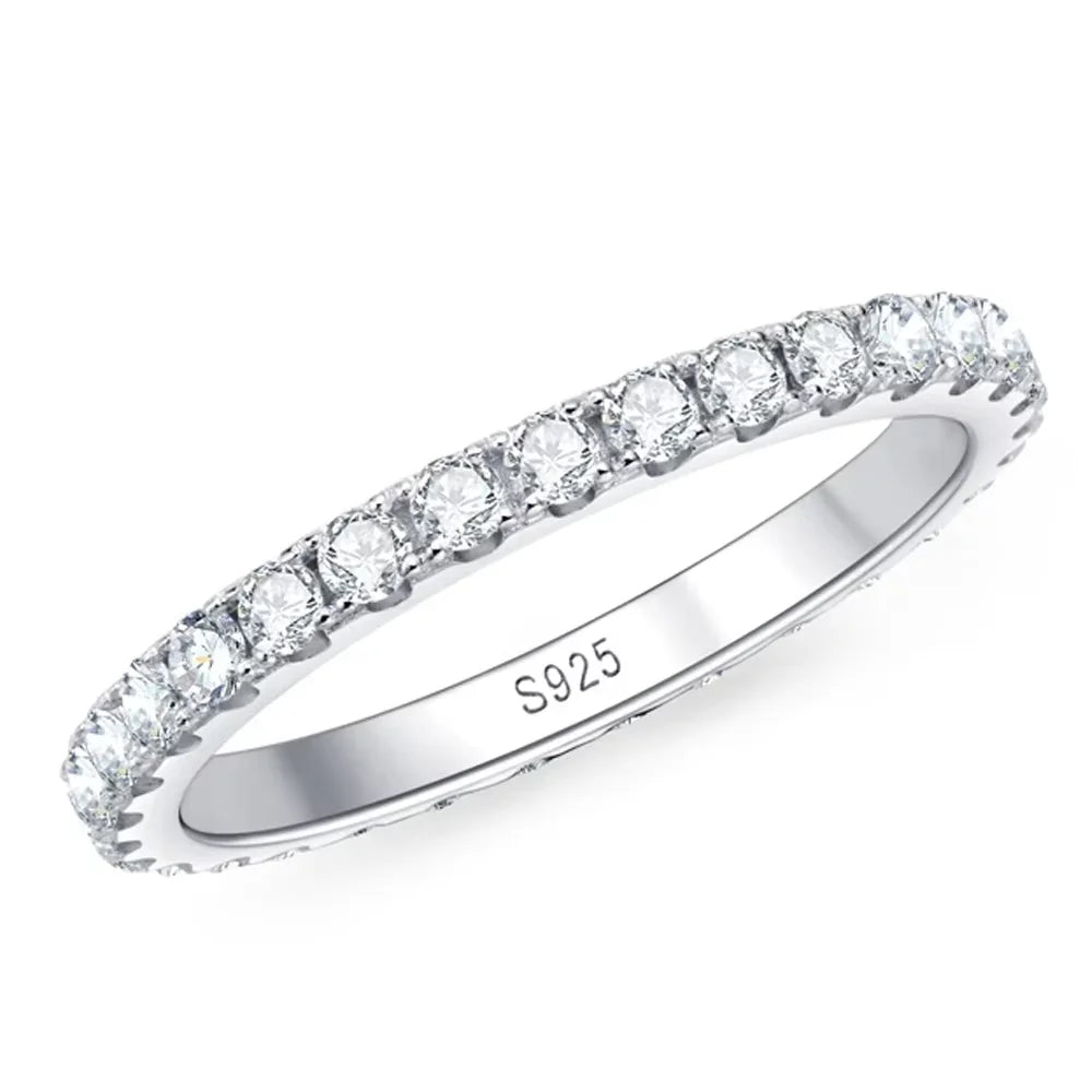 KNOBSPIN 2mm D Color Moissanite Ring 925 Sterling