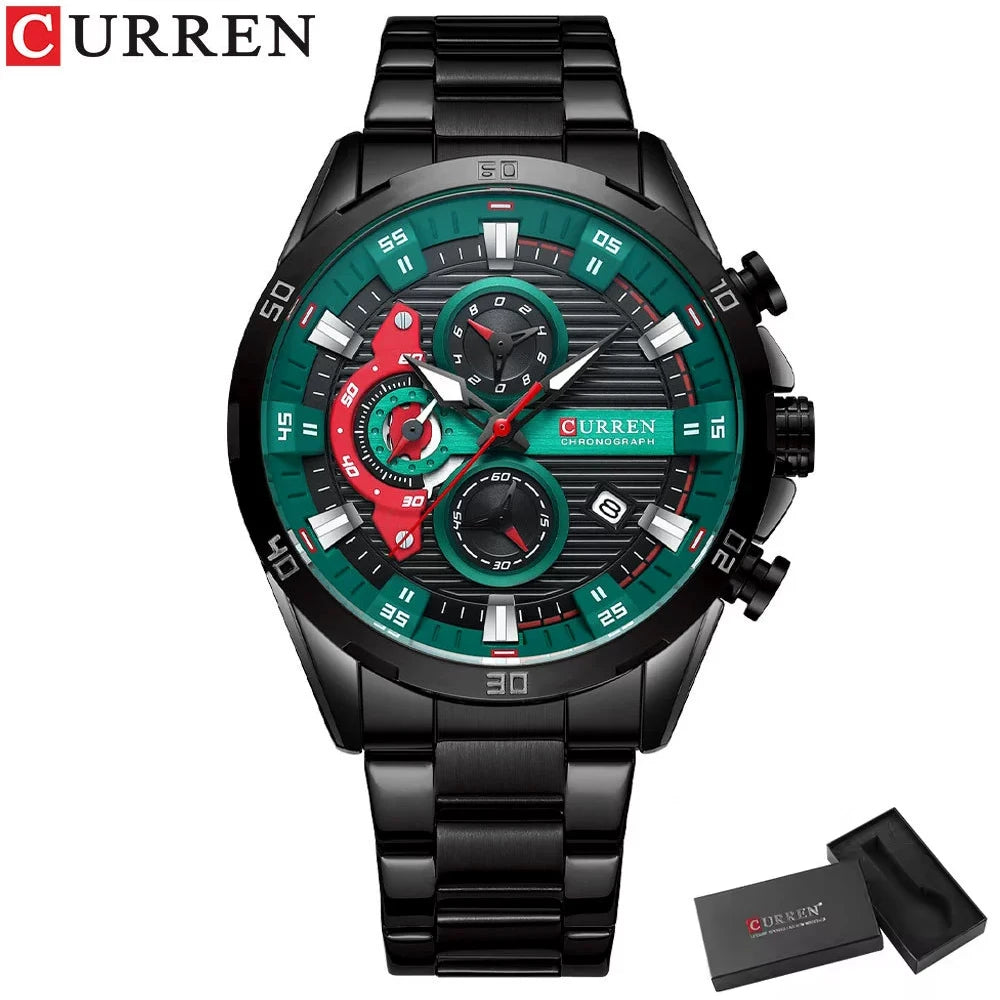 CURREN 8402 Creative Fashion Mens Business Casual - Green B