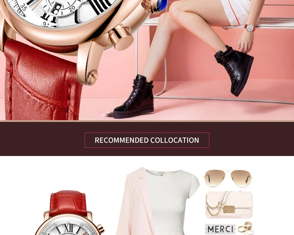 Megir Luxury Fashion Quartz Watch for Female Stude