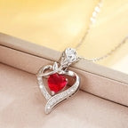 Elegant Style Heart shaped Pendant Necklace Hollow