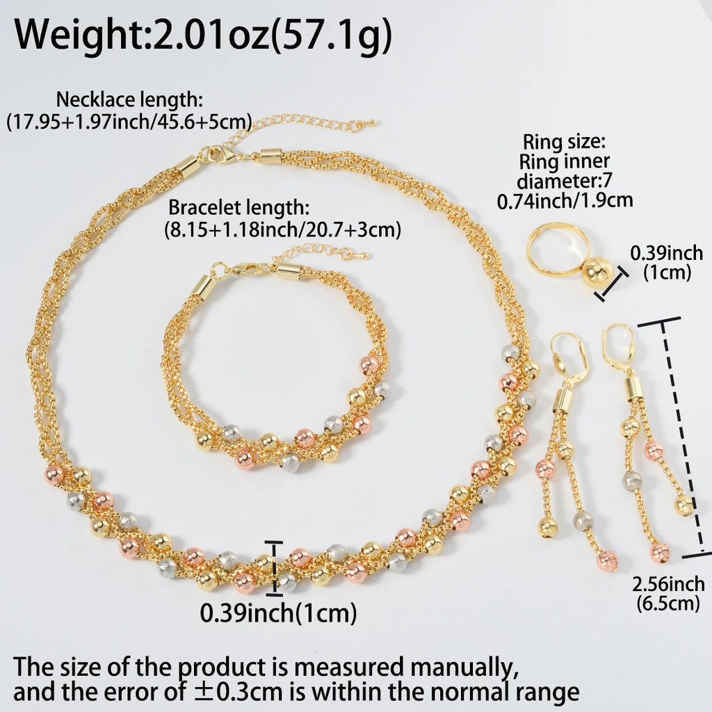 Pearl Pendant 4pcs Jewelry Set Colorful Beads Necklace