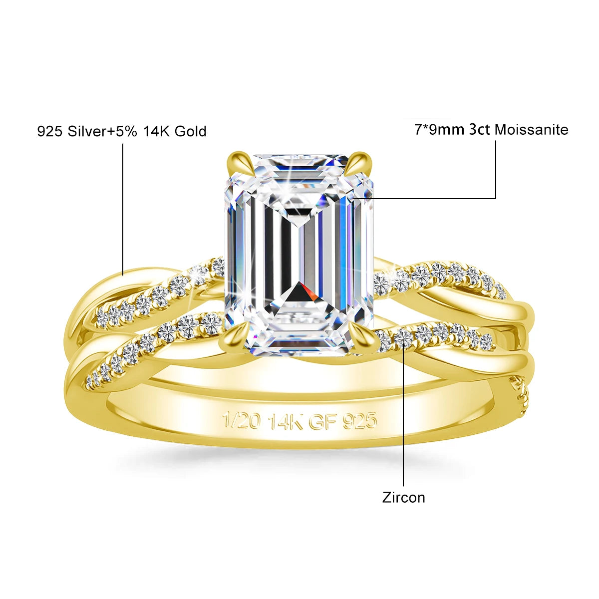 Sdoou Luxury 2pcs 14K Gold Filled Twisted Double