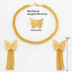 dubai jewelry set for women ring earrings set.