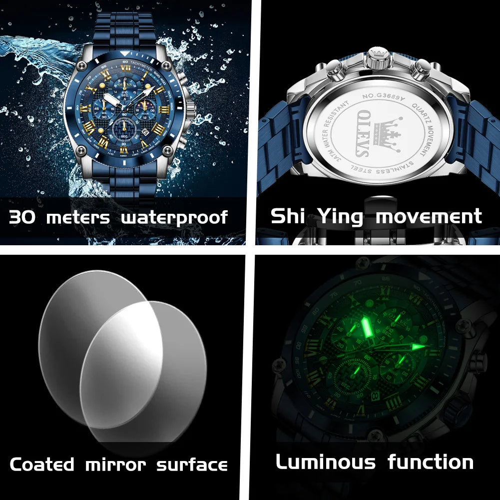 OLEVS Men's Luxury Chronograph Waterproof Watch