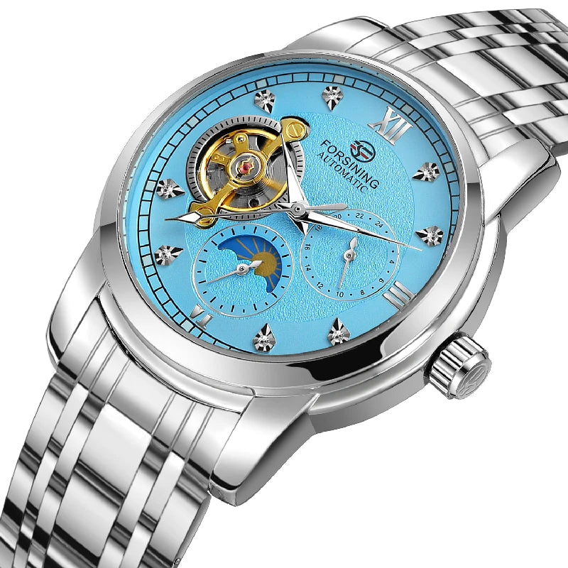 Forsining Tourbillon Automatic Men Watch 24h AM