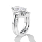Birnenförmiger Moissanit-Ring, Braut-Set, 100 % 925er Silber