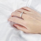 White Gold D Color 4mm Moissanite Ring for Women 1.5CT