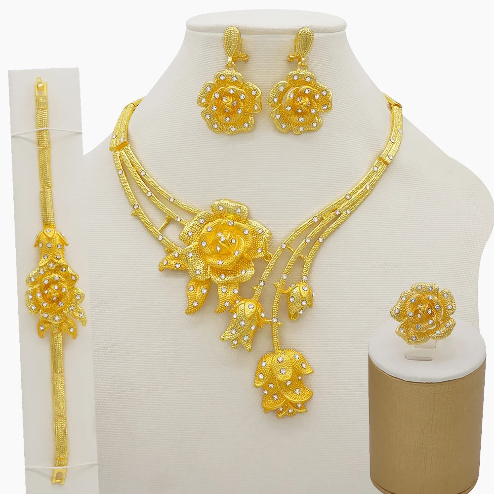 Dubai Women Gold Color Jewelry Sets African Wedding - BJ842-G3