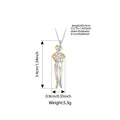 BAMOER 925 Sterling Silver Two-tones Hug Necklace, - BSN449 / China Mainland