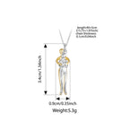 BAMOER 925 Sterling Silver Two-tones Hug Necklace, - BSN449 / China Mainland