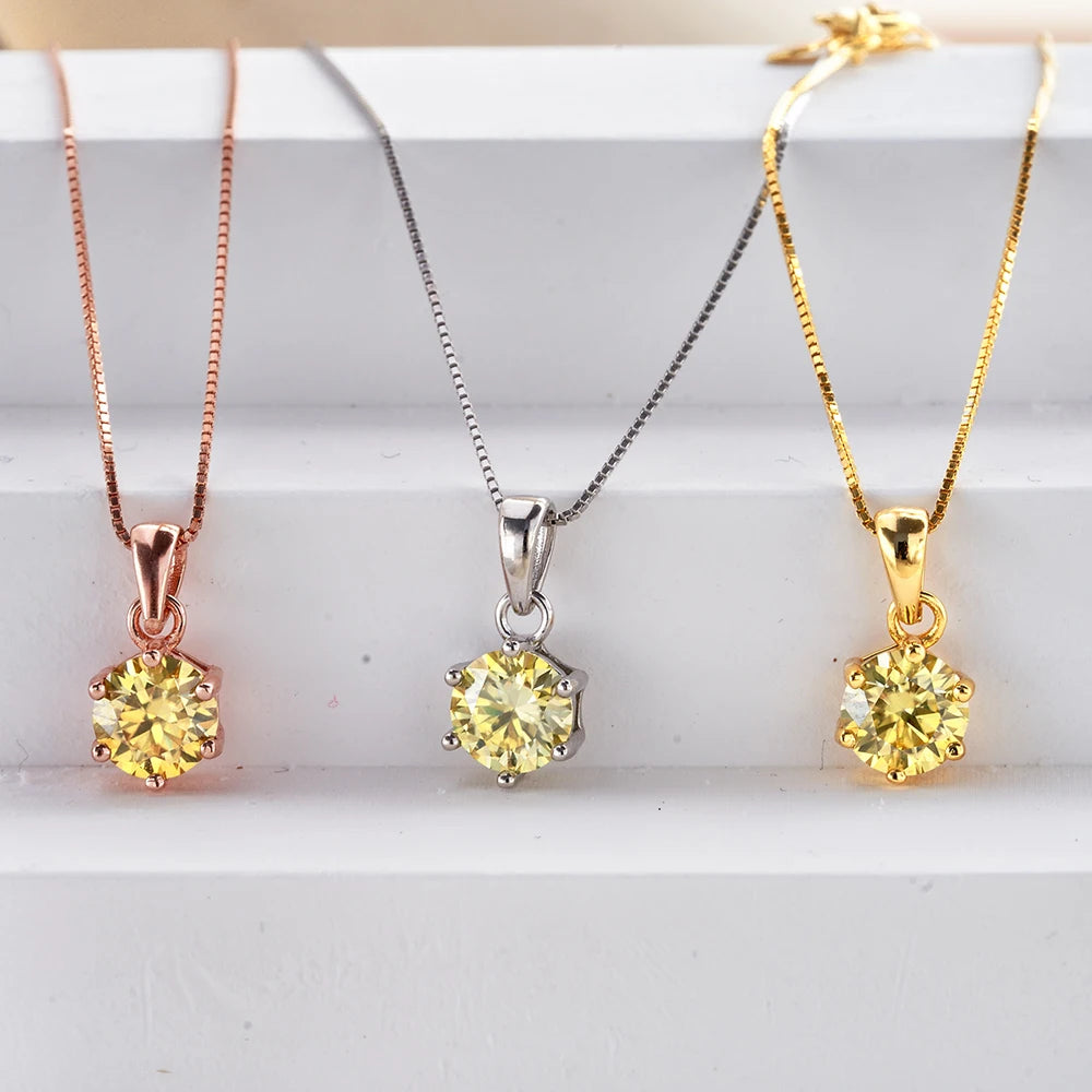 JoyceJelly 1 CT Real Moissanite Pendant Necklace For