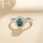 Firering 100% Real Oval Moissanite Ring 1-2ct.