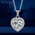 1CT Herzschliff Moissanit Halskette für Frauen 18K
