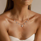 Oevas Water Drop 2-3CT 100% Real Moissanite Neckla