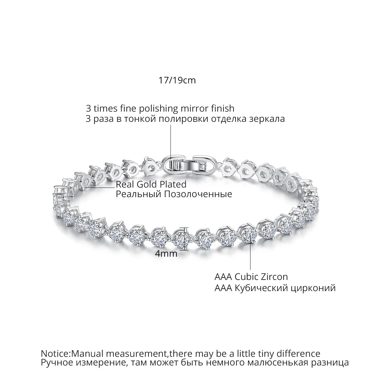Luoteemi Silver Color 3 Prong Round Cubic Zirconia